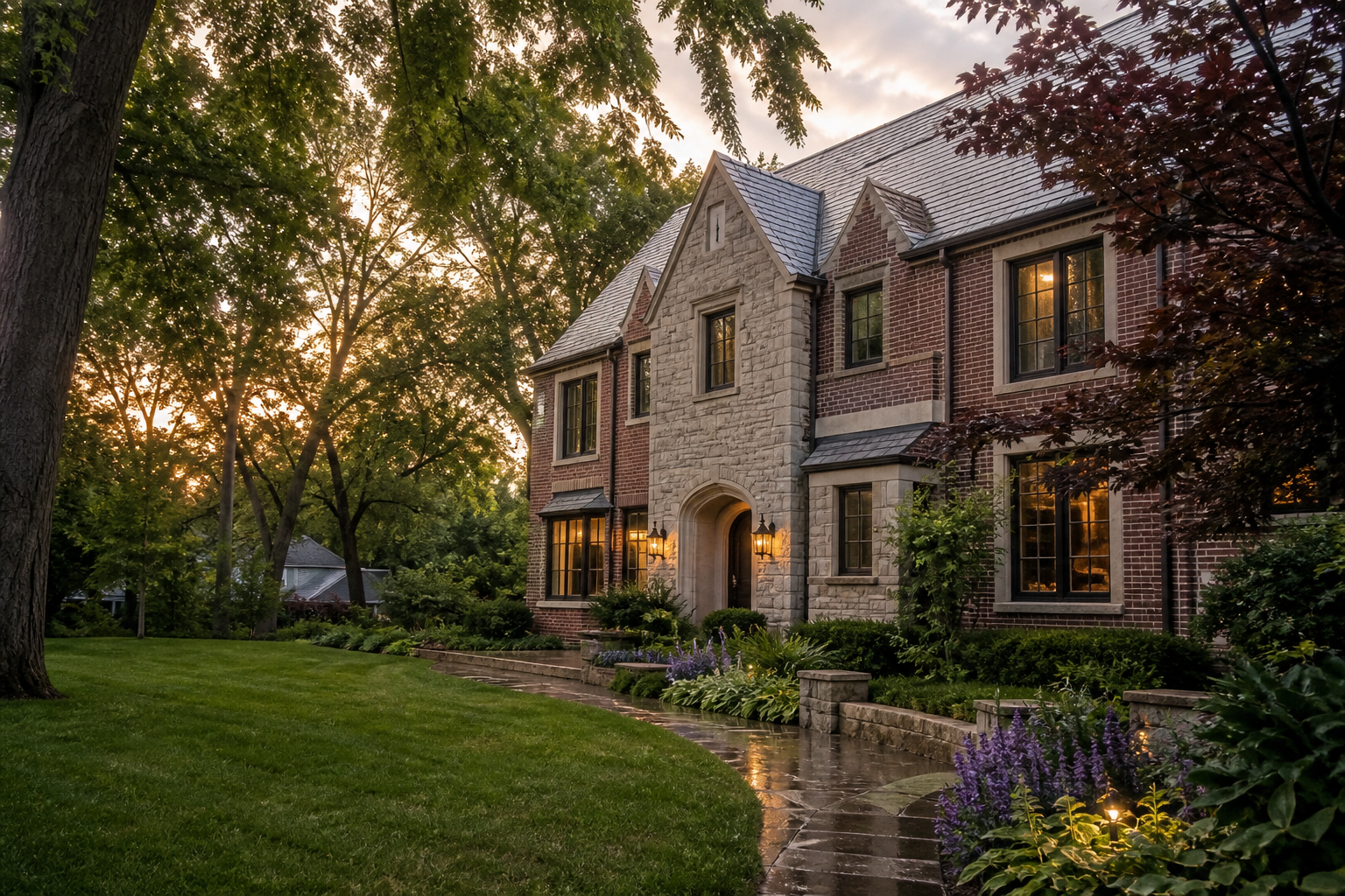 Fictional luxury residence inspired by Meridian-Kessler architecture in Indianapolis